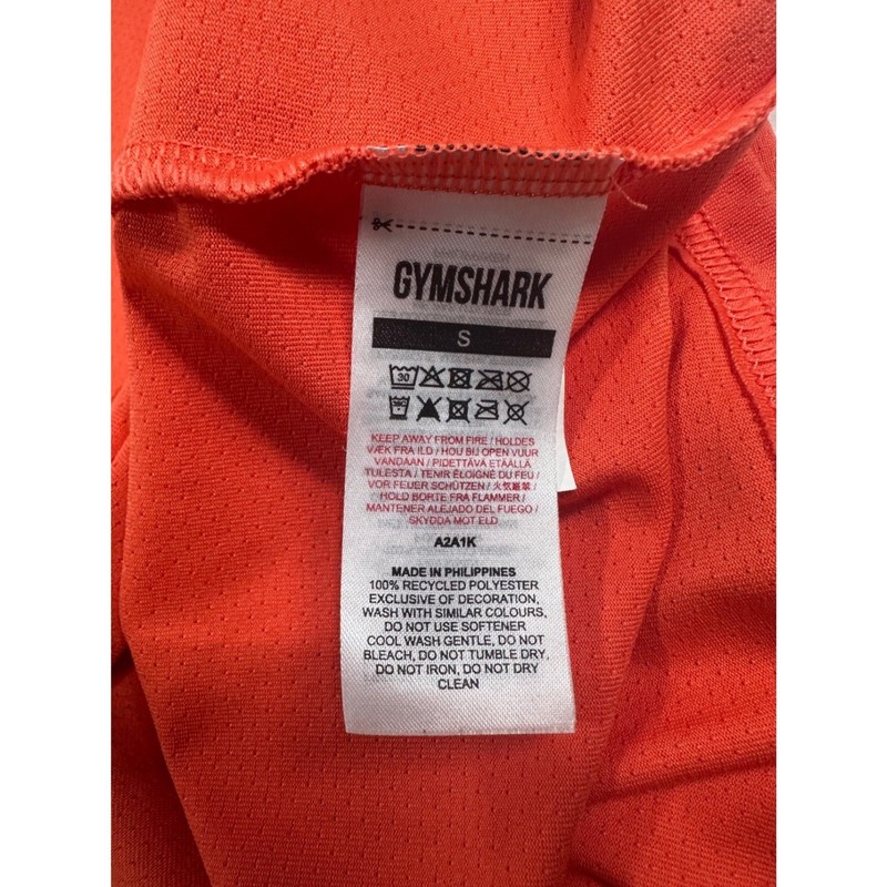 Gymshark Mens Arrival Short Sleeve T-Shirt Small Orange Activewear A2A1K gallery
