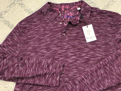 NWT Men’s XL Robert Graham Thales Dark Purple Pullover LS Polo Shirt Knit $158
