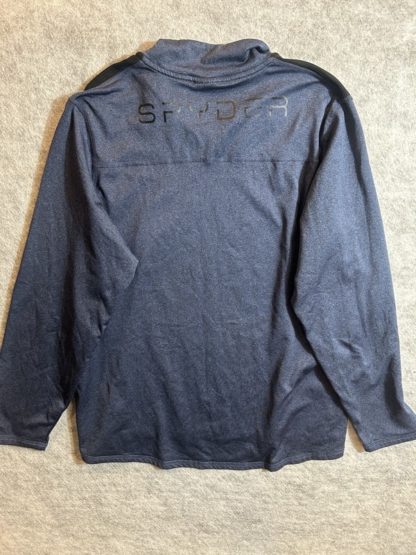 Spyder Active Quarter Zip Pullover Shirt Mens Size Large Dust Navy Heather gallery