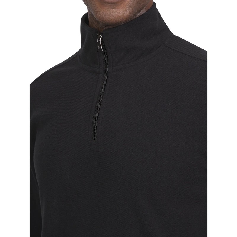 CHAPS Mens Brushed Knit Quarter Zip Soft Ribbed Texture Pullover Black SZ XL NEW gallery