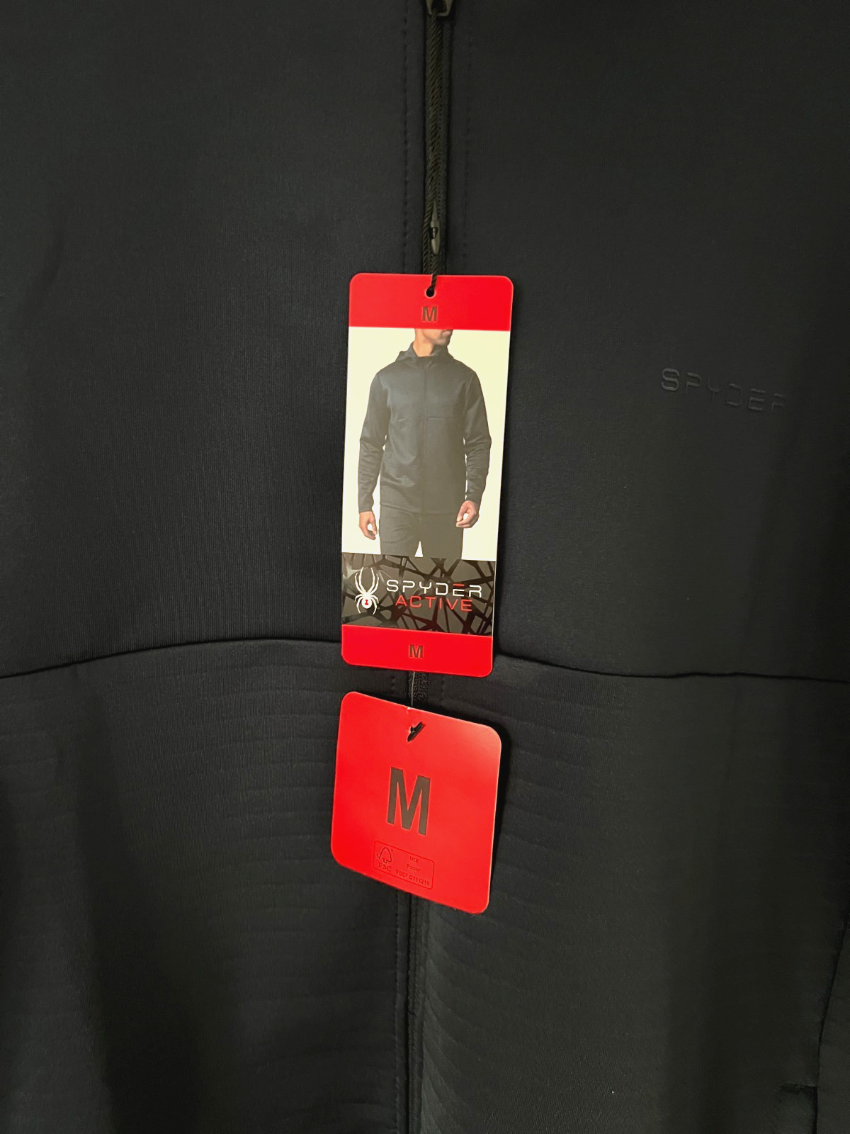 NWT Spyder Active Mens Medium Full Zip Stretch Soft Blue ProWB Hoodie/6A gallery