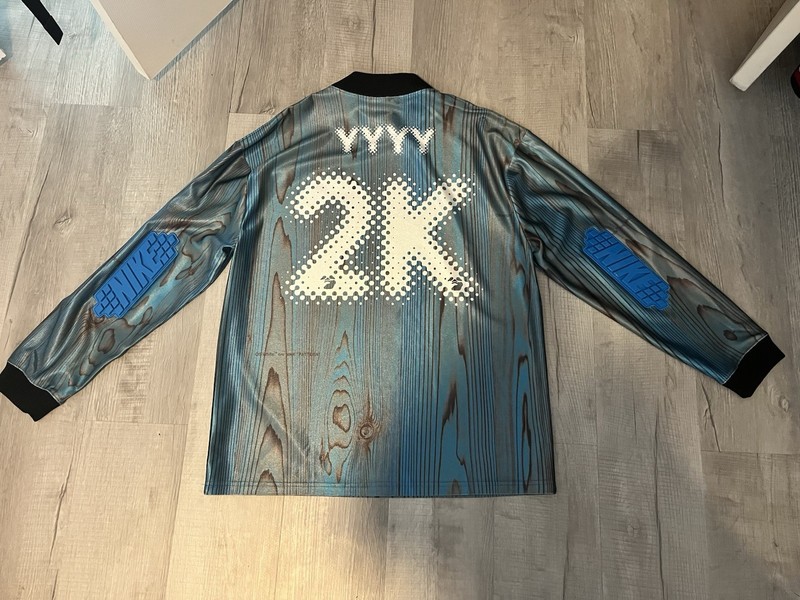 Nike x Off-White Men's Long Sleeve Crew Neck Tee Blue/Black M Graphic Logo gallery