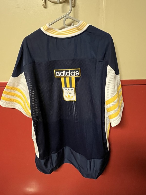 Adidas Adibreak Jersey Night Indigo White Yellow Men's XXL 3 Striped Mesh gallery