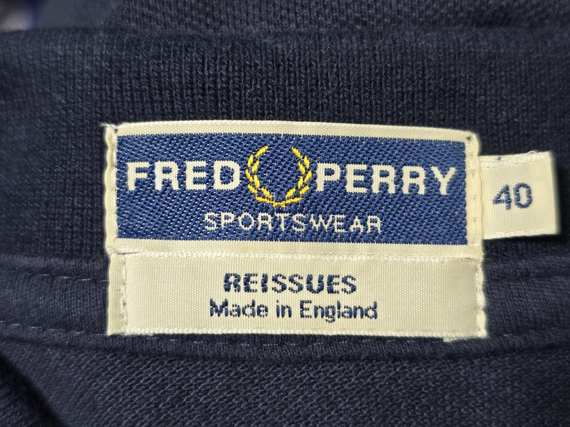 Fred Perry Sportswear Reissues Made in England Blue Polo Shirt 40 Medium gallery