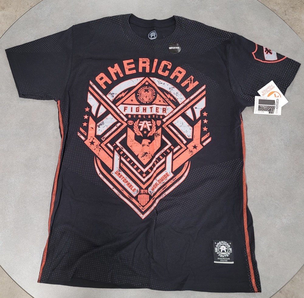 American Fighter Training Division Mens XL Reflective Tshirt Athletics MMA New