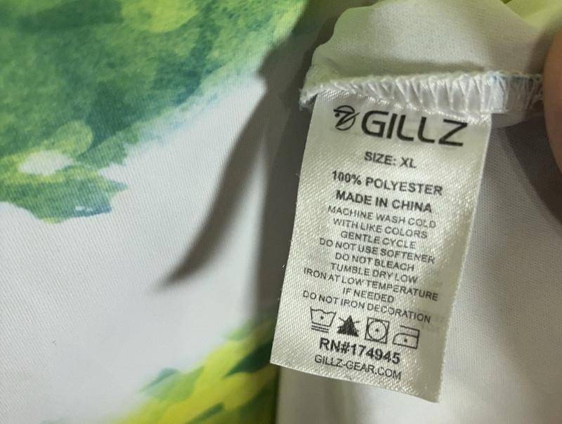 GILLZ Fishing Shirt Mens XL Blue Yellow Tie Dye Performance Lightweight Logo gallery