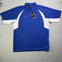 Nike Team Polo Shirt Mens X-Large Blue White Short Sleeve Football Gold NOS