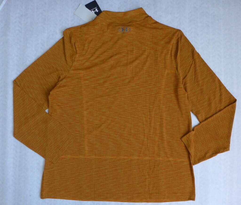 Under Armour Fitted Seamless Half Zip Training Pullover Orange Mens Sz XL NWT gallery
