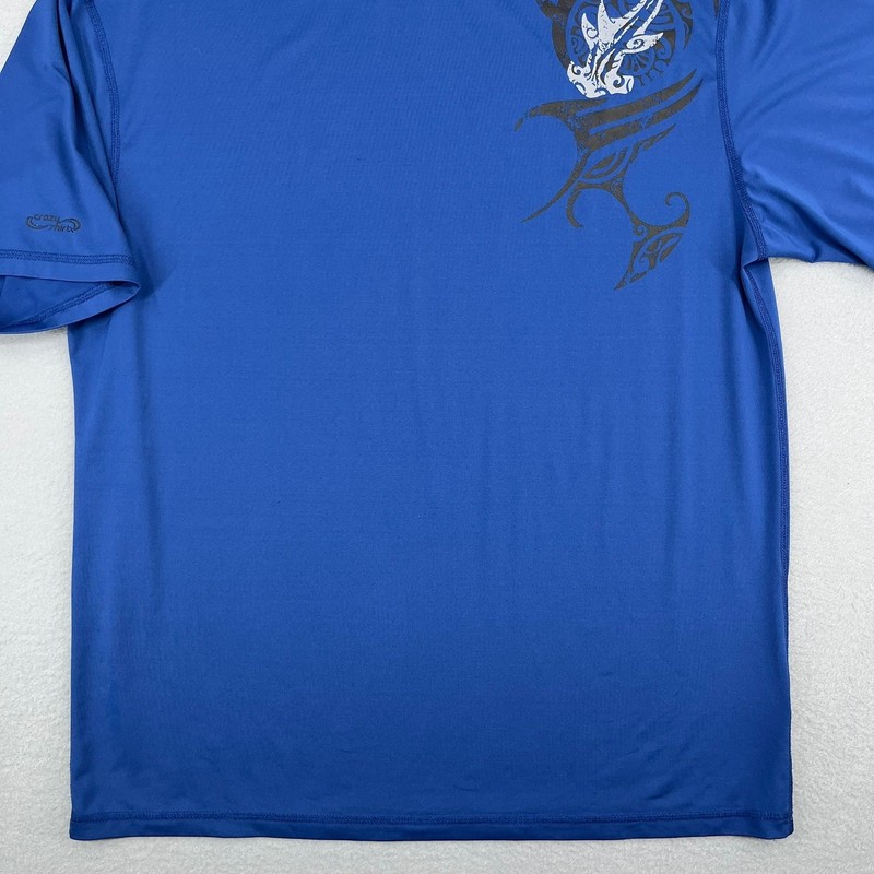 Crazy Shirts Mens XL Blue Tribal Hammerhead Shark Graphic Performance Tee Shirt gallery