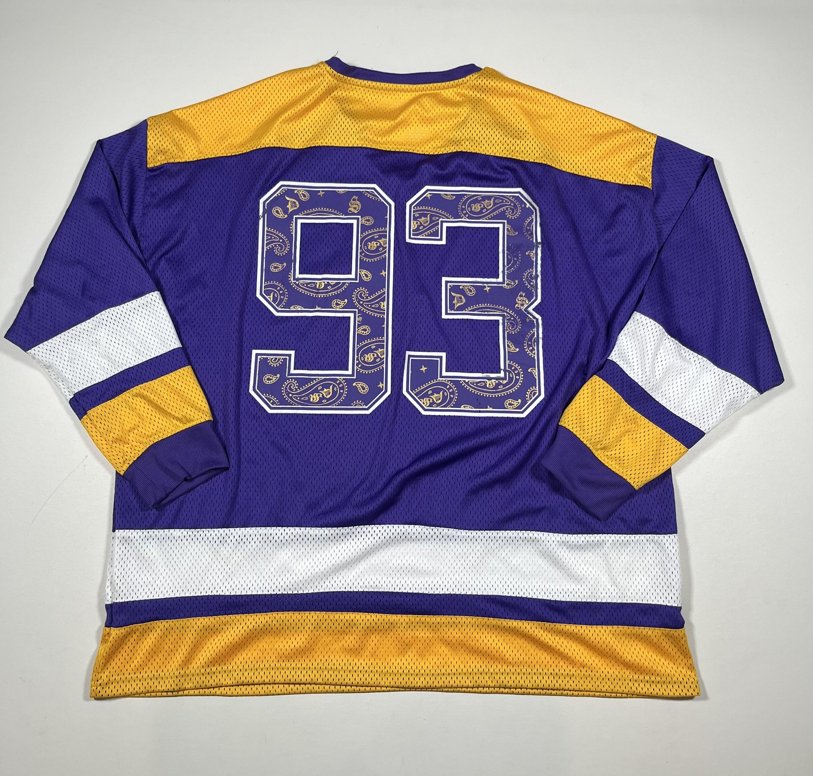 Dogg Supply Shirt Mens 3XL Purple Gold Mesh Hockey Jersey 93 Paisley gallery