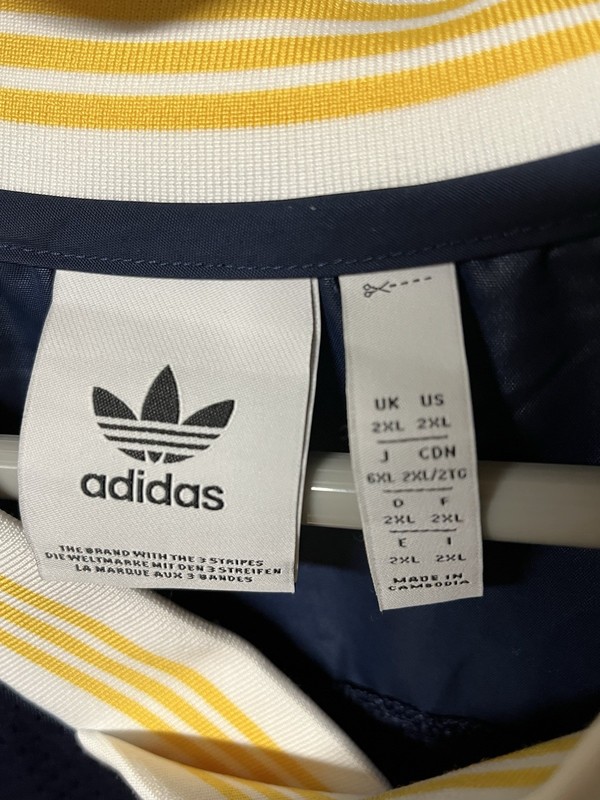 Adidas Adibreak Jersey Night Indigo White Yellow Men's XXL 3 Striped Mesh gallery