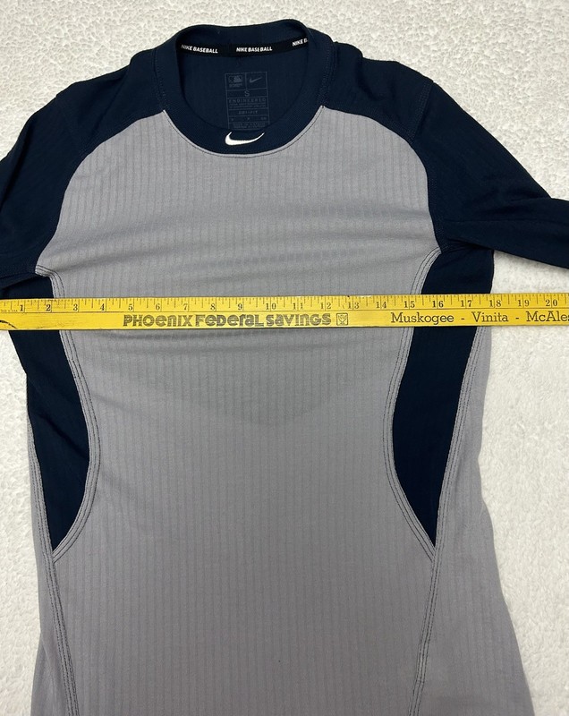 Nike Team Fit Dry Baseball Undershirt Men’s Small Blue And Gray Fitted Shirt gallery