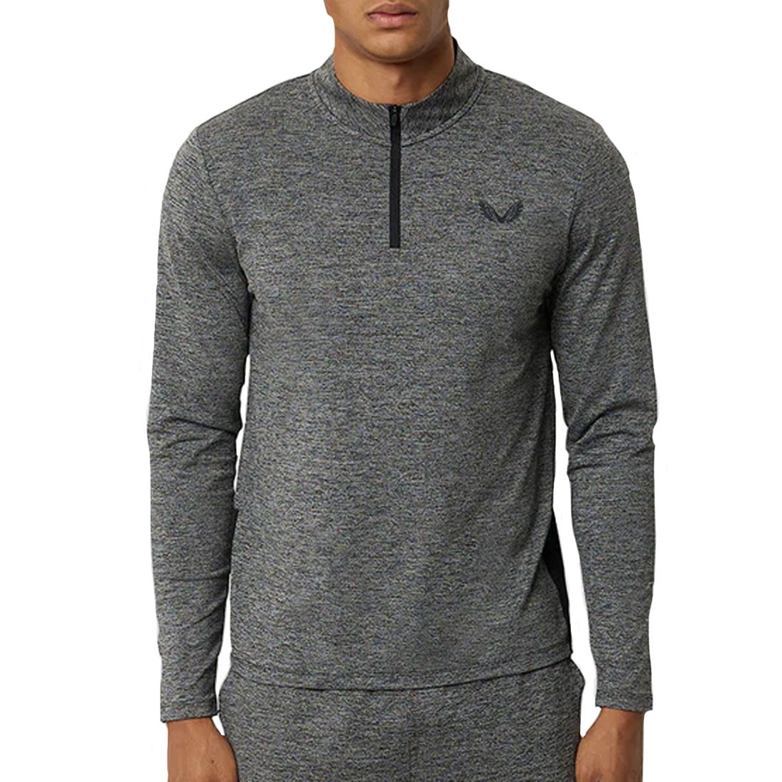 Castore Sharkskin Grey Marl Sports Training Men's 1/4 Zip Top Size medium gallery