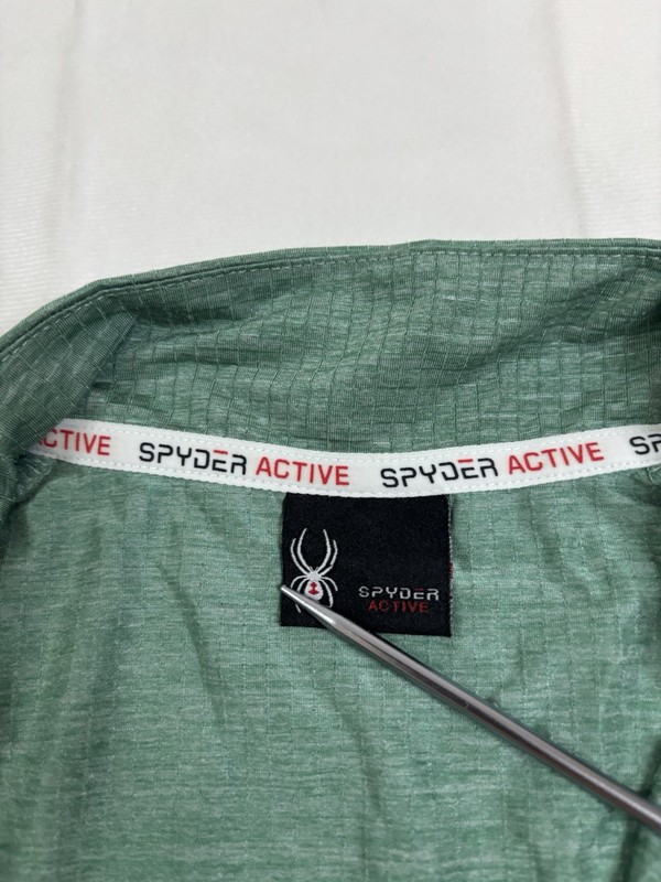 Spyder Active Pullover Mens Large Green ProWB Stretch Athletic Quarter Zip Top gallery