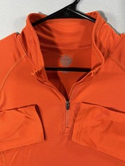 REI Co-op Midweight Base Layer 1/4 Zip Pullover Shirt Men Large Orange Hiking