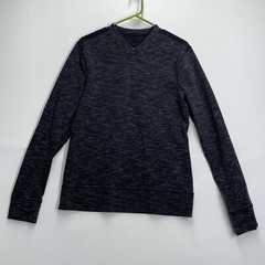 Lululemon Transit Long Sleeve V-Neck Marled Black Heavy Pullover No Tags