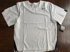 Nike Dri-Fit FACEOFF Short Sleeve V-Neck Lacrosse Jersey Mens Medium White