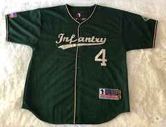 US Infantry Baseball Jersey Army Green Button-Up #4 Military Sportswear Sz XL/52
