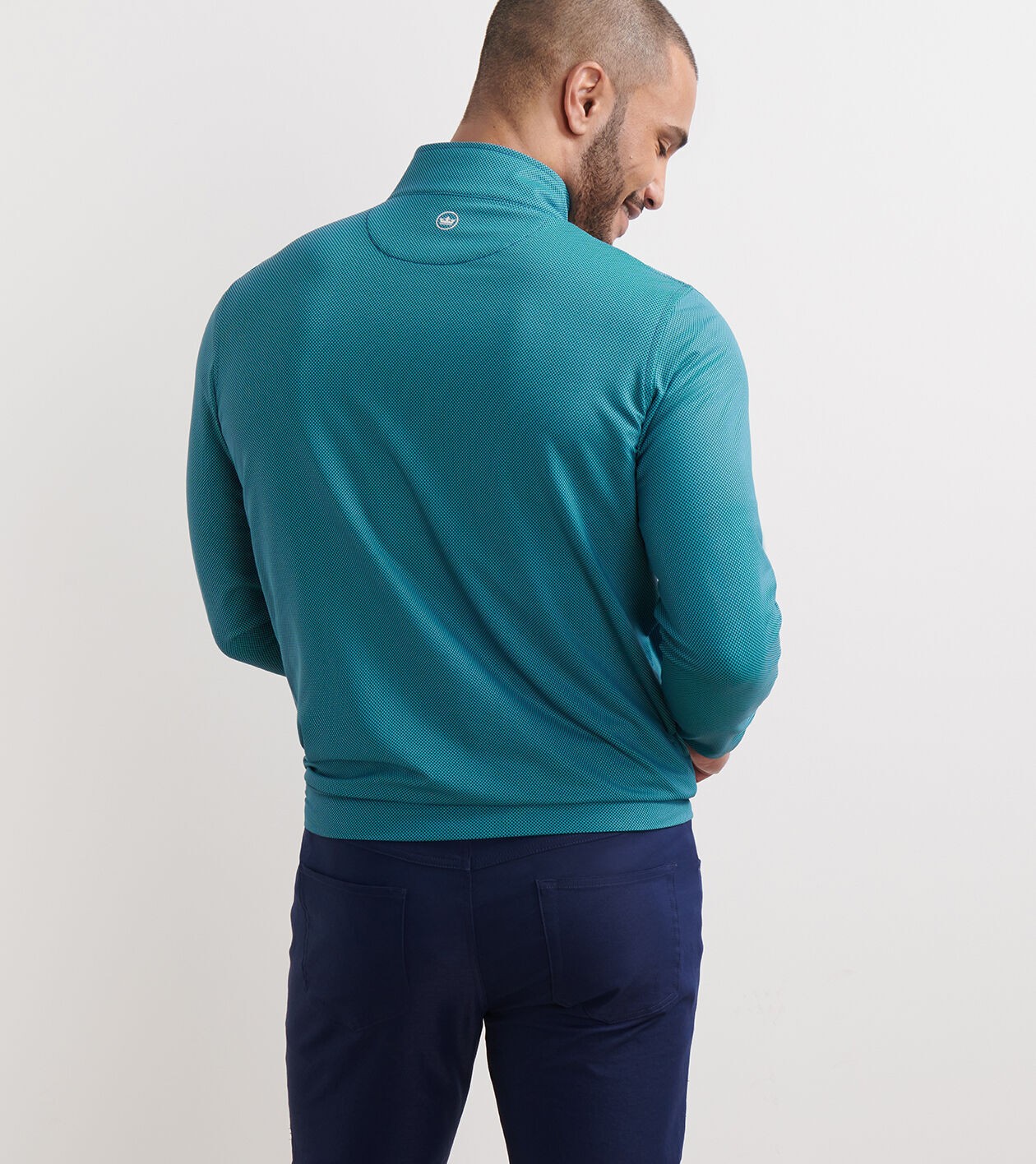 $150 NWT PETER MILLAR Men's Perth Birdseye Performance Quarter-Zip Sweater Large gallery