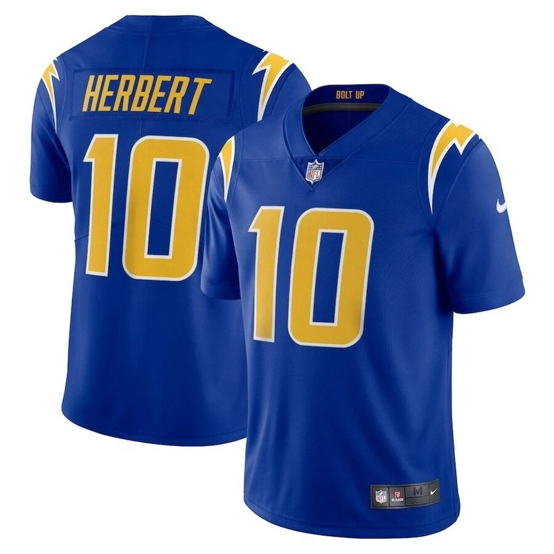 Men's #10 Justin Herbert Royal/Navy/White Player SportShirt Adult - All Stitched gallery