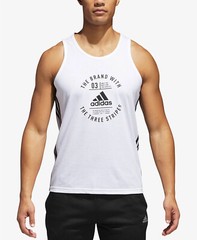 NWT Adidas Climalite Men’s Badge of Sport Emblem Tank Top White CF8239