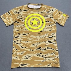 Under Armour Shirt Mens XL Camo HeatGear Compression Marvel Captain America