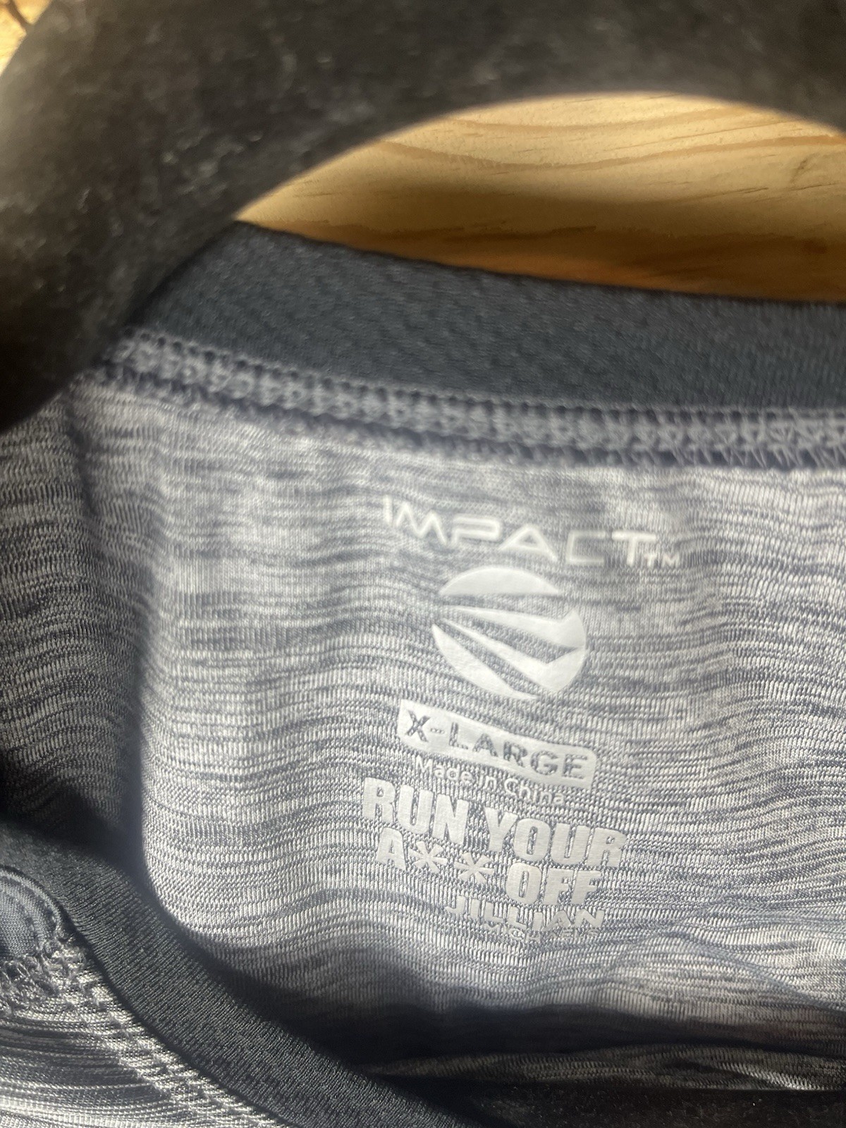Impact Men's Gray Heathered Polyester Stretch Athletic Crew Neck Tee L gallery