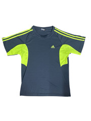 Adidas Climacool Running Shirt Gray Neon Yellow Athletic Tee Size L