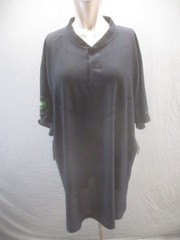 NWT Nike Size XXL Mens Black Short Sleeve Crew Neck Buttons Activewear Top 138