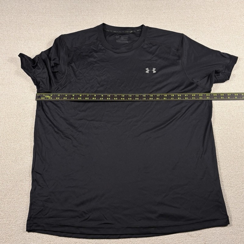 Under Armour Cold Black Run Performance T-Shirt Men XL Black Faded Logo Wicking gallery