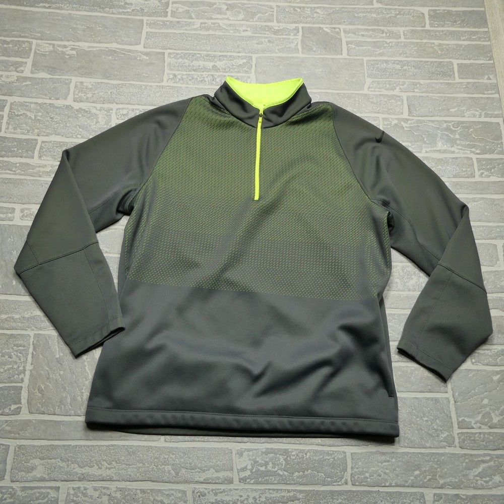 Nike Golf Tour Performance Hypervis Sweater Adult XL Gray Neon Iridescent Yellow