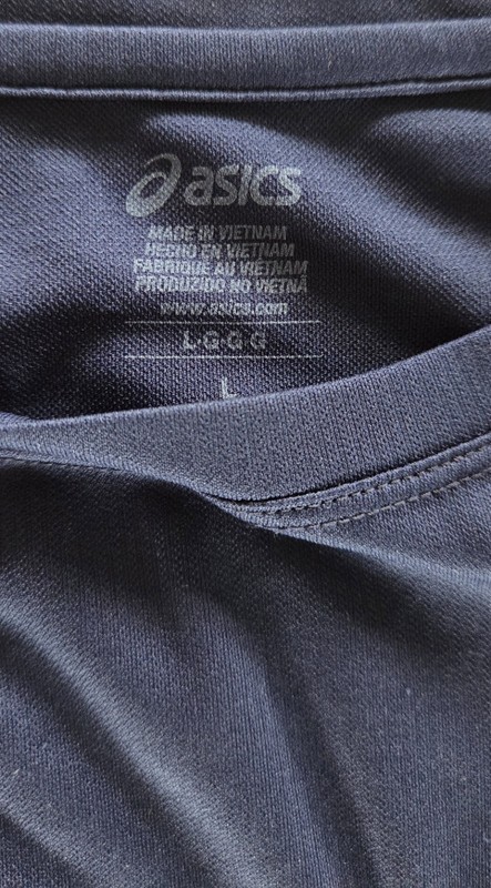 Asics Men's Navy Athletic Icon Shirt Size Large Training Running Workout gallery
