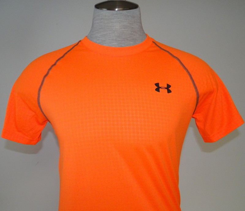 Under Armour UA Tech Orange Patterned Short Sleeve Athletic Shirt Men's NWT gallery