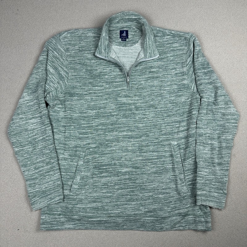 Johnnie-O Mickey Heather Green 1/4 Zip Knit Pullover Iguana Cotton/Poly Mens XL gallery