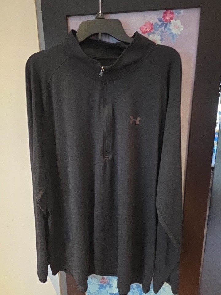 New Men's UNDER ARMOUR Tech ½ Zip LS Loose Shirt Top BLACK 4XL 4TG 4EG Big Man gallery