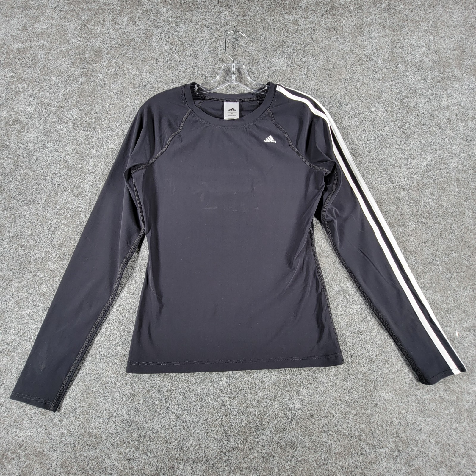 Adidas Baselayer Techfit Training T-Shirt Mens M Black White 3-Stripe Crewneck gallery