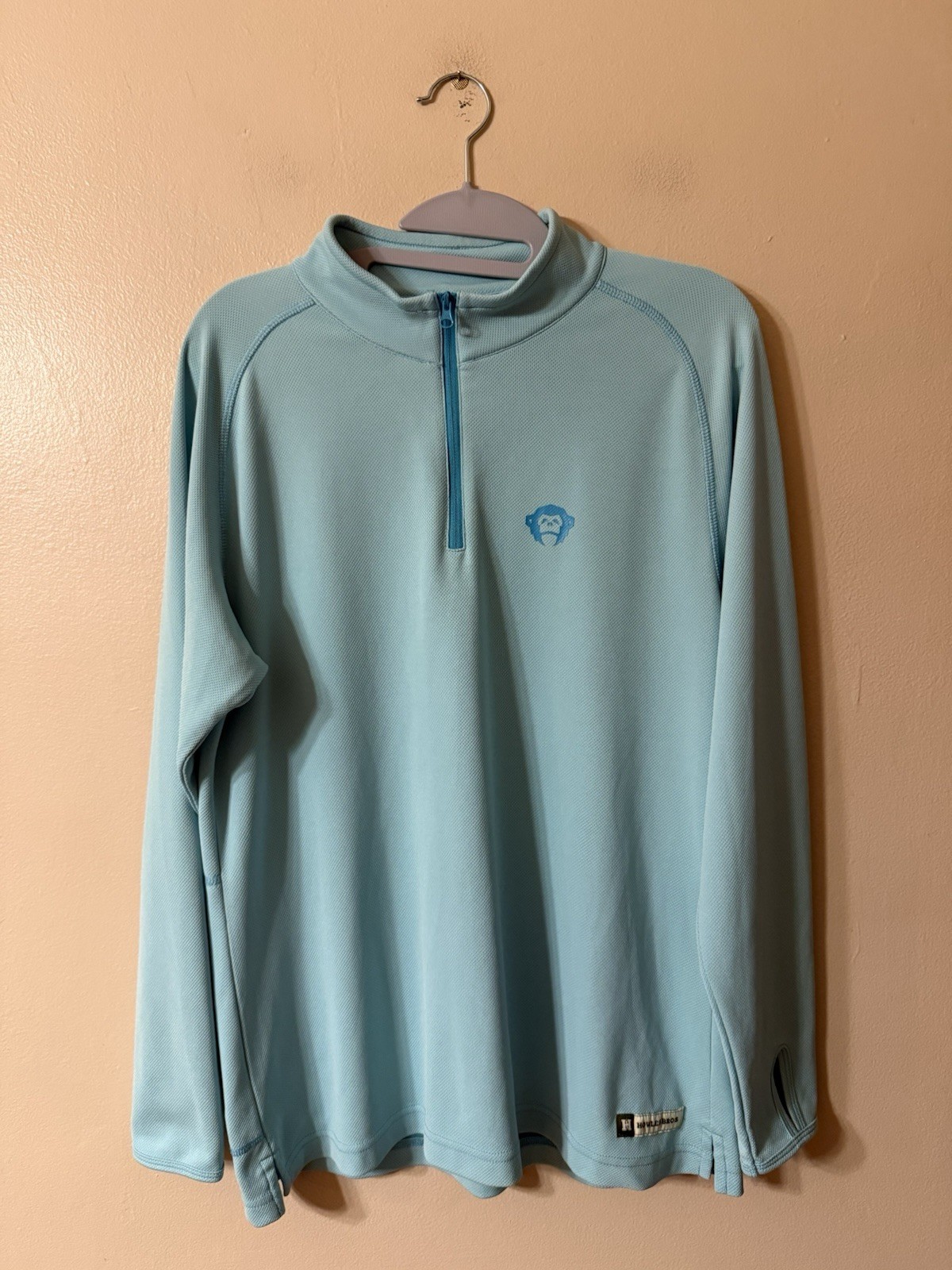 Howler Brothers 1/4 Zip Pullover With Thumb Holes Size L Light Blue gallery
