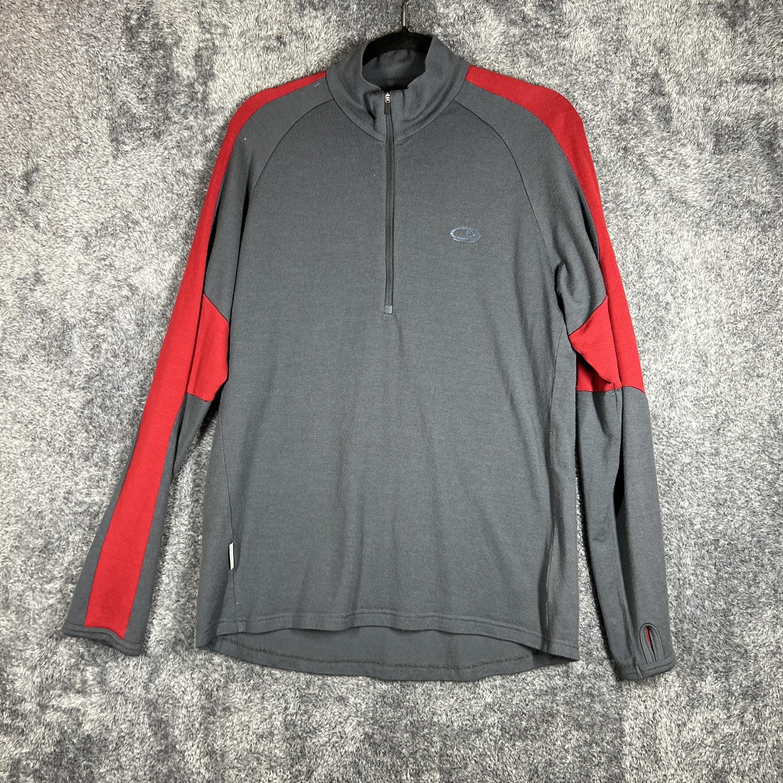 Icebreaker Shirt Mens L Gray Long Sleeve Bodyfit 260 Merino Pullover 1/4 Zip gallery