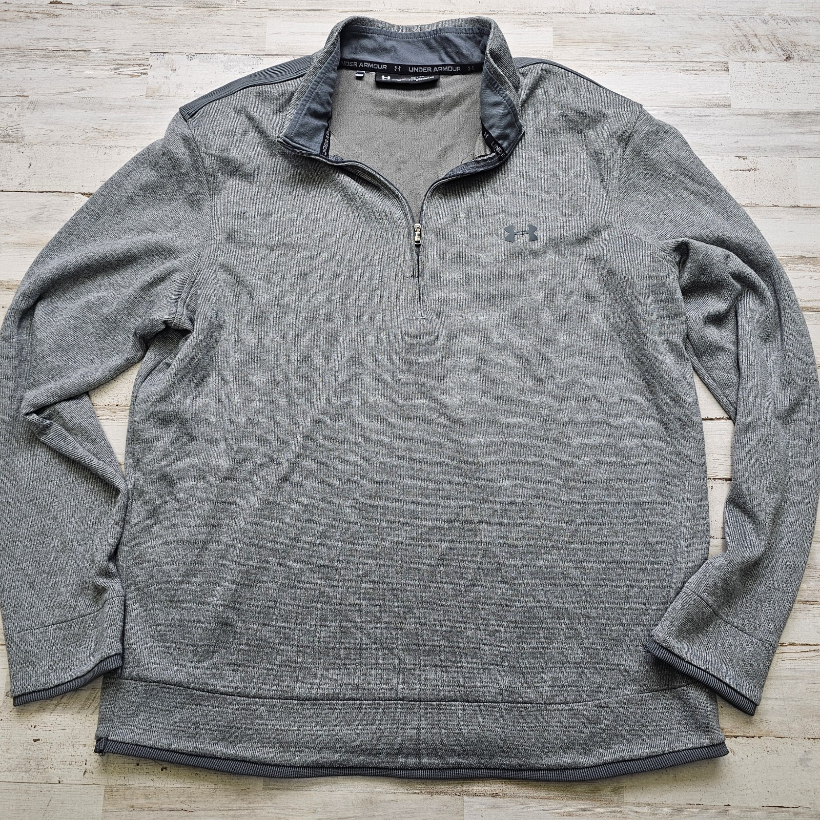 Under Armour Sweater Fleece 1/4 Zip Golf Pullover Gray Jacket Men's XL Coldgear gallery