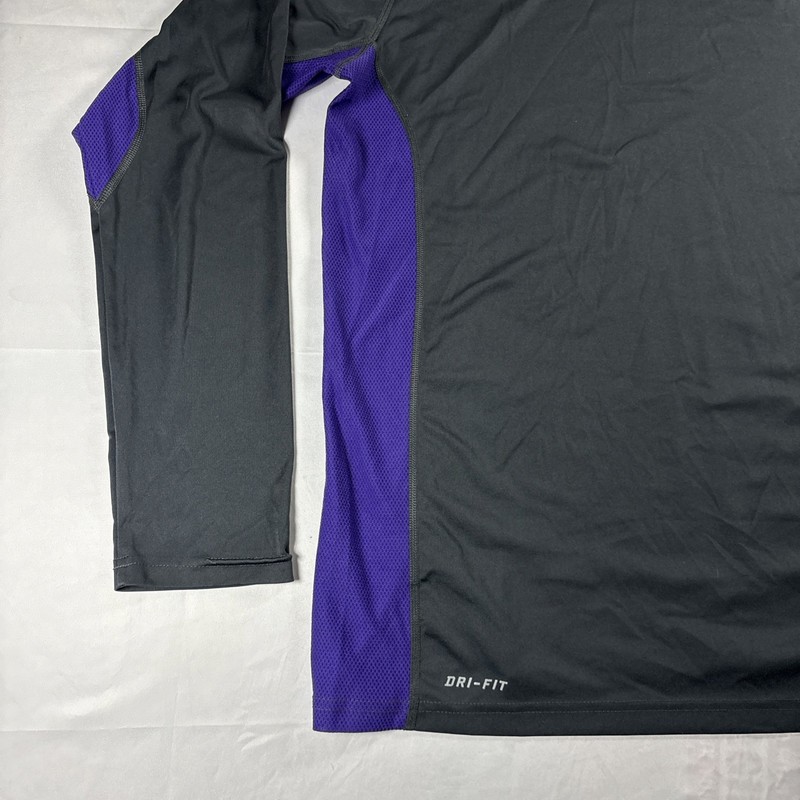 Nike Mens Large Dri-FIT Long Sleeve Training Shirt, Gray Purple Athletic Perf gallery