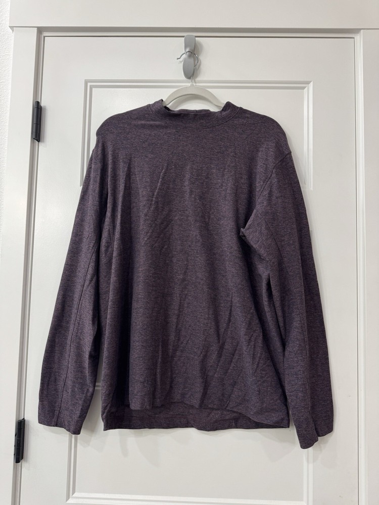 Lululemon Rulu Mock Neck Long Sleeve Shirt Heathered Arctic Plum Size Large