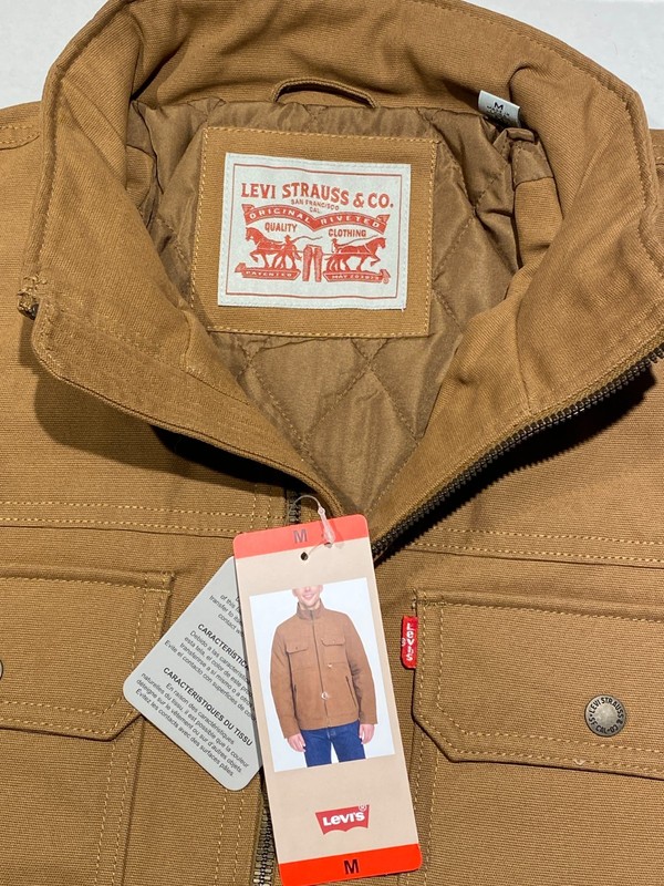 Men's Levi's Canvas Stand Collar Full-Zip Jacket Med Tan NWT! gallery