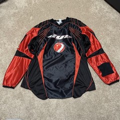 Dye Jersey Shirt Mens Large Black Red Long Sleeve Padded Paintball Mesh Top