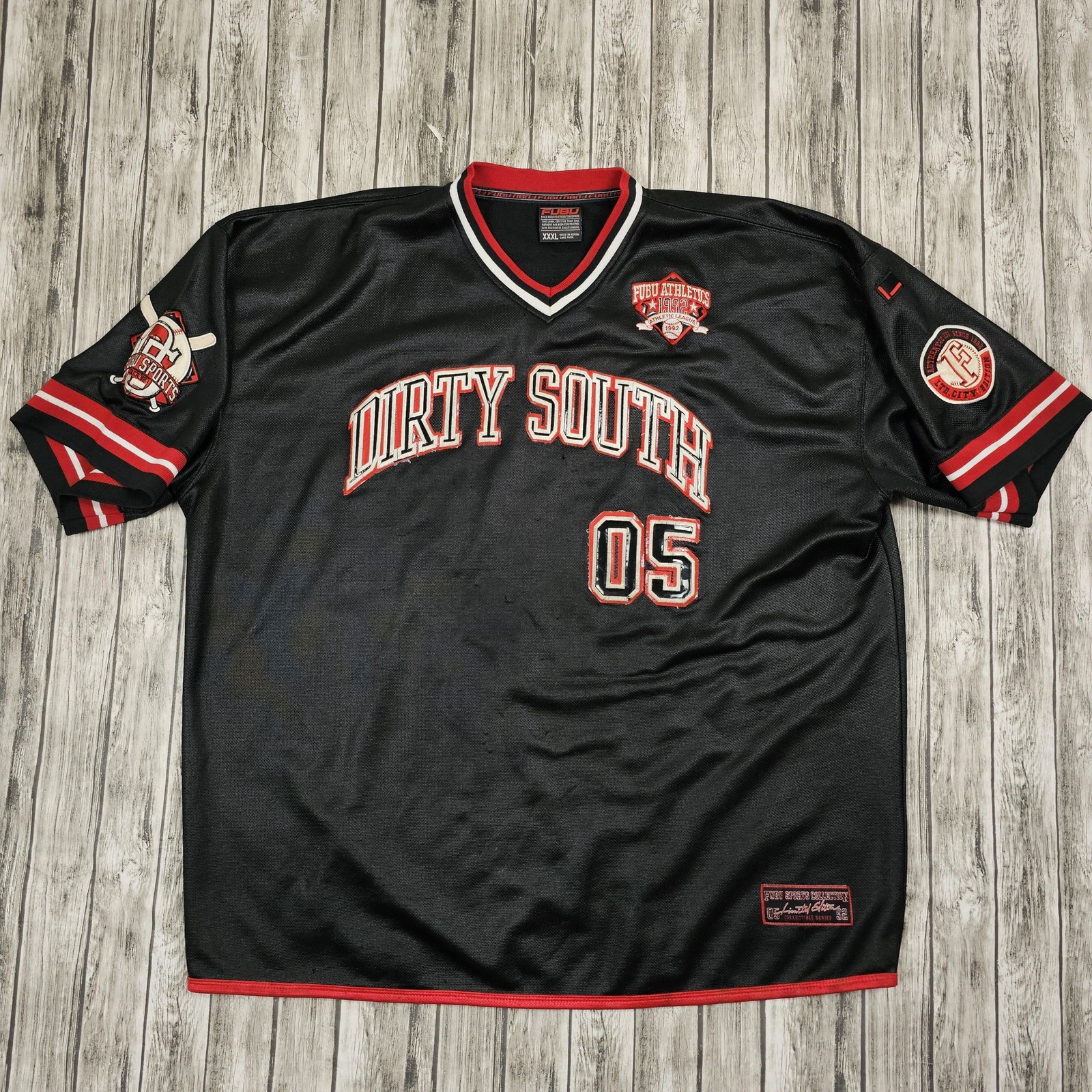 FUBU Jersey Shirt Mens 3XL Black Dirty South 05 Baseball Sports Collection Y2K gallery