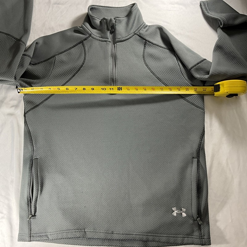 Under Armour All Season Gear Grey Loose 1/4 Zip Pull Over Zipper Pockets Medium gallery