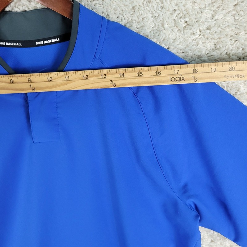 Nike Baseball Pullover Men's Small Blue Snap Button AH9610-480 Short Sleeve EUC gallery