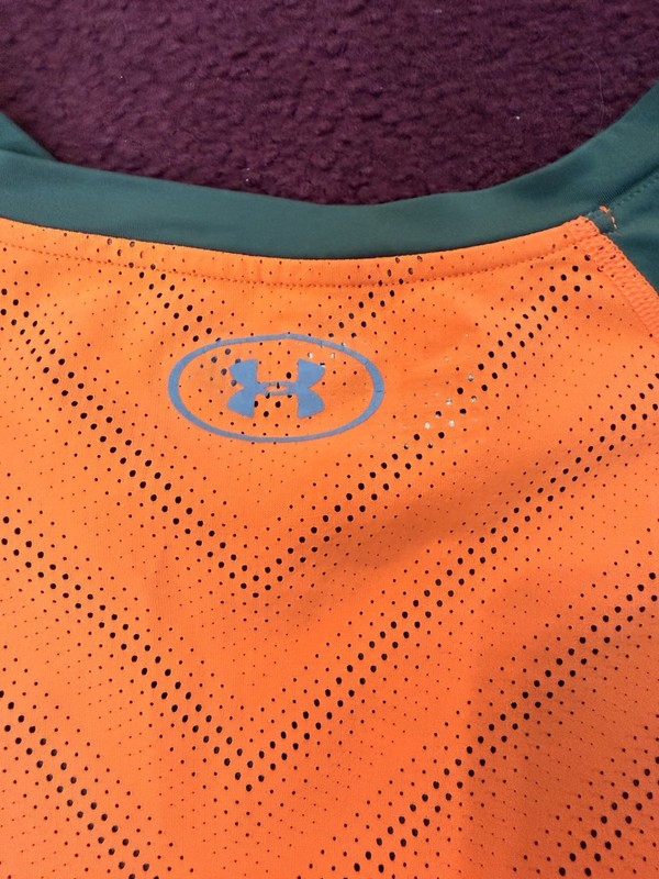 Under Armour NFL Combine Authentic HeatGear Fitted Shirt Men’s XL Green Orange gallery