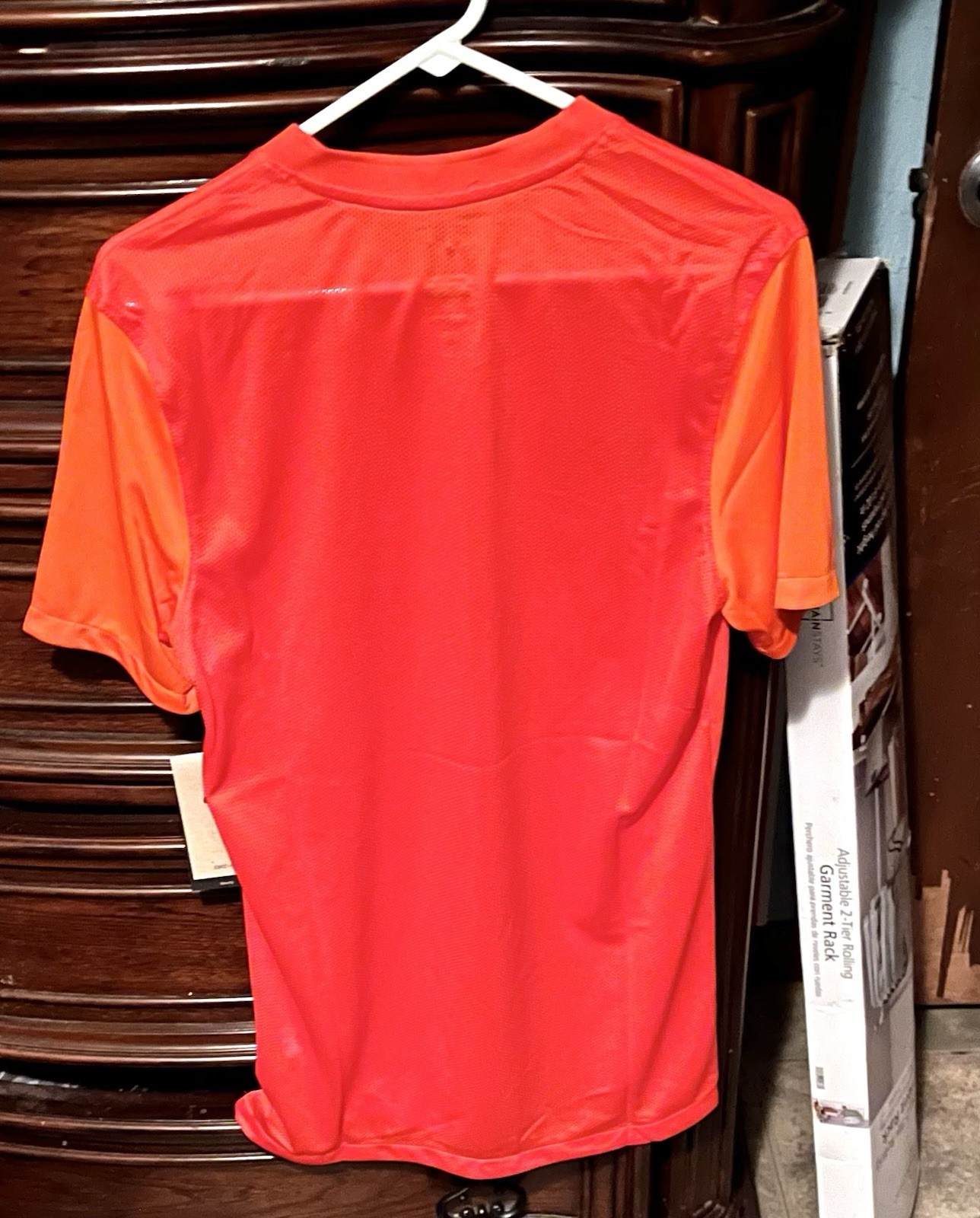 Mens Orange Medium Nike Soccer Short Sleeve Performance Active Wear shirt! gallery