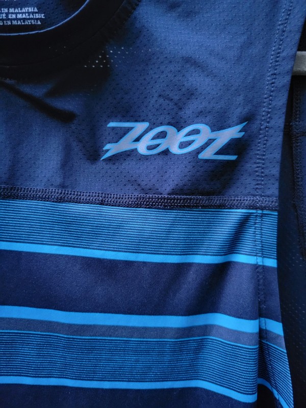 Zoot Mens Size M Performance Running Triathlon Tank Top Shirt Striped Blue gallery