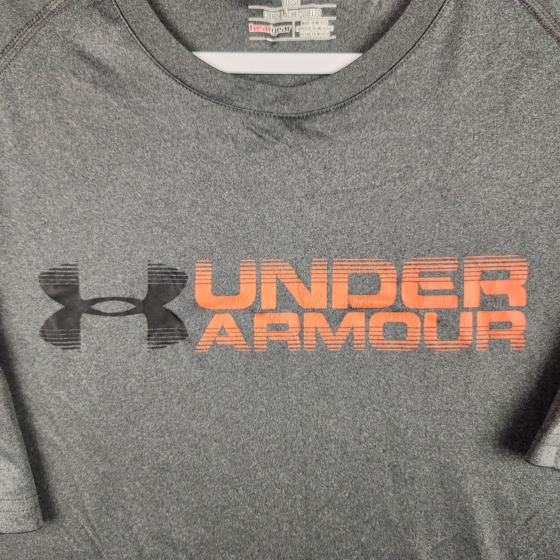 Under Armour Shirt Mens 2XL Gray HeatGear Short Sleeve Athletic Performance gallery